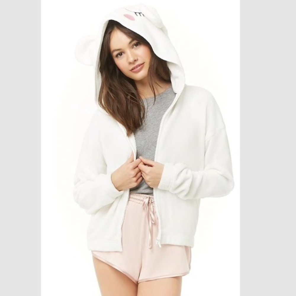 NWT Embroidered Lamb Jacket Coat Robe Sleepwear